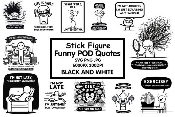 12 Funny Stick Figure Quotes Bundle Review