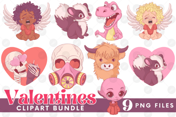 Funny Valentines Clipart Bundle Cupid Review
